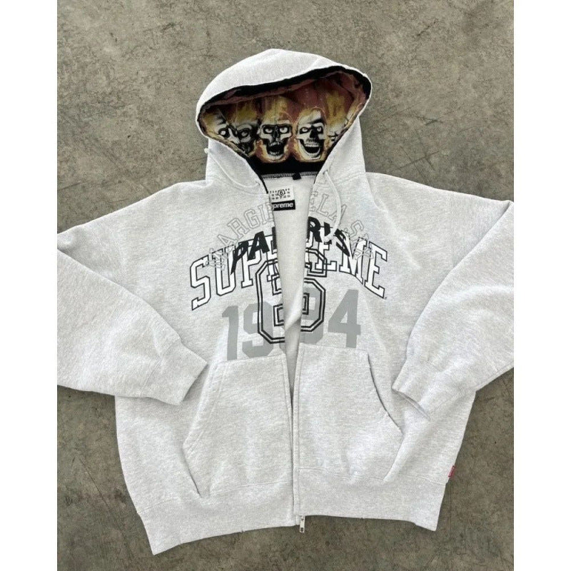 Zipper Cardigan 2025 New Style 1994 English Print National Trend Treasure Boy Hoodie