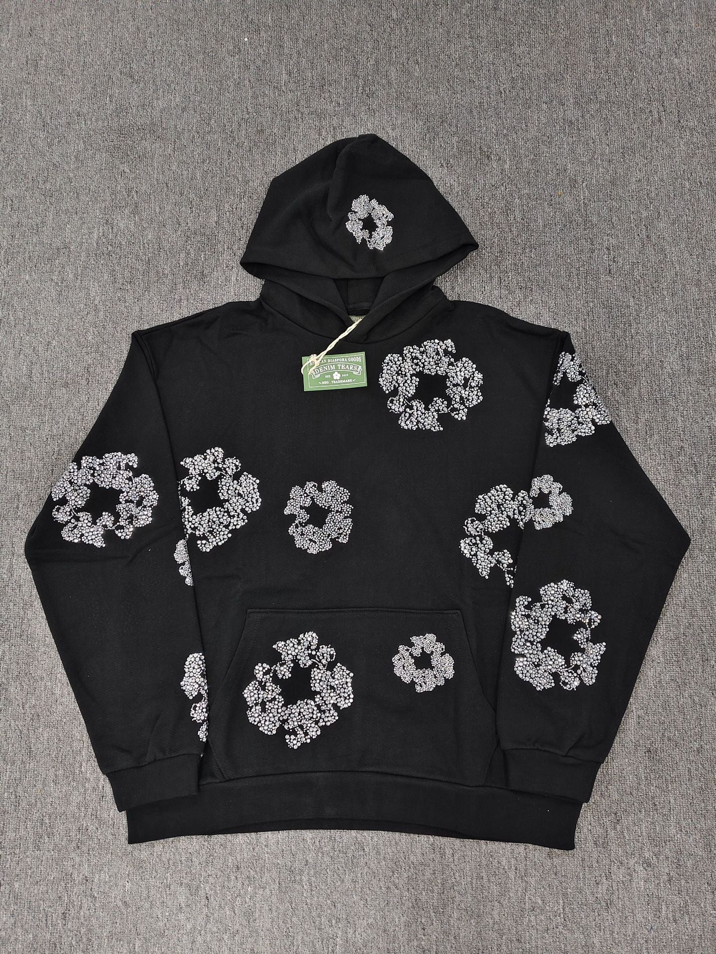 GMabcd Denim Tears Sweatshirt Main Line Kapok Rhinestone Casual Long Pants Hoodie Jacket Men