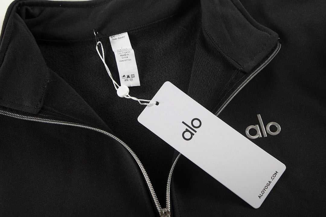 A-L-O Heavyweight Sweatshirt Loose Terry Warm Hoodie Zipper Casual Hooded Jacket