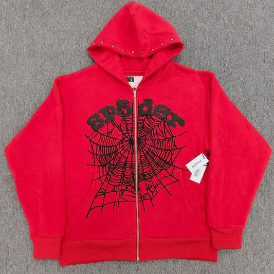 Gmabcd Hoodie Spider Zipper Jacket Multiple Styles High Street Fashion Fleece Sp5der Sweatshirt Men