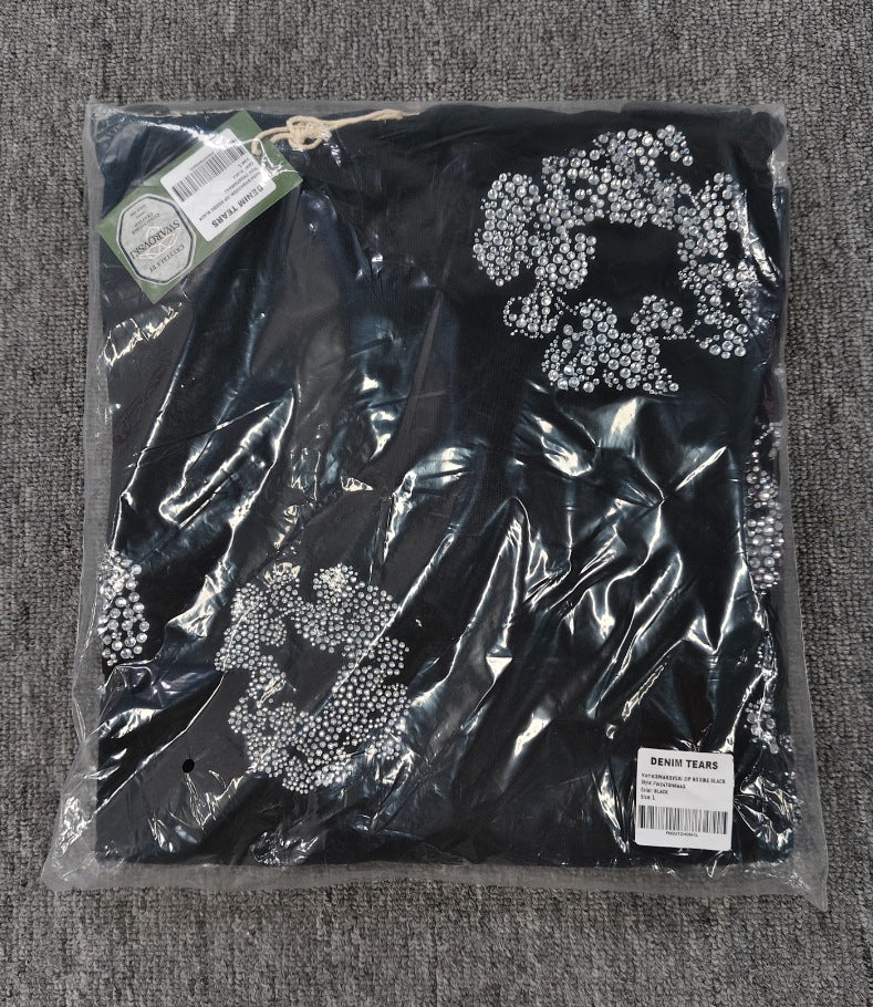 GMabcd Denim Tears Sweatshirt Main Line Kapok Rhinestone Casual Long Pants Hoodie Jacket Men