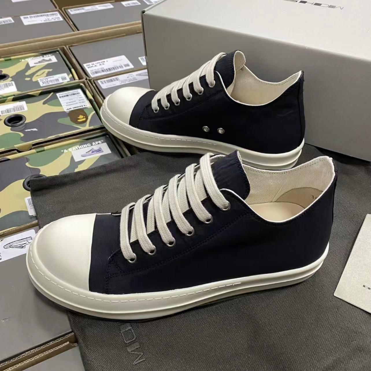 GMAbcd RICK Original Main Line New Leather Surface OWENS High Street Low-top Niche Shoes