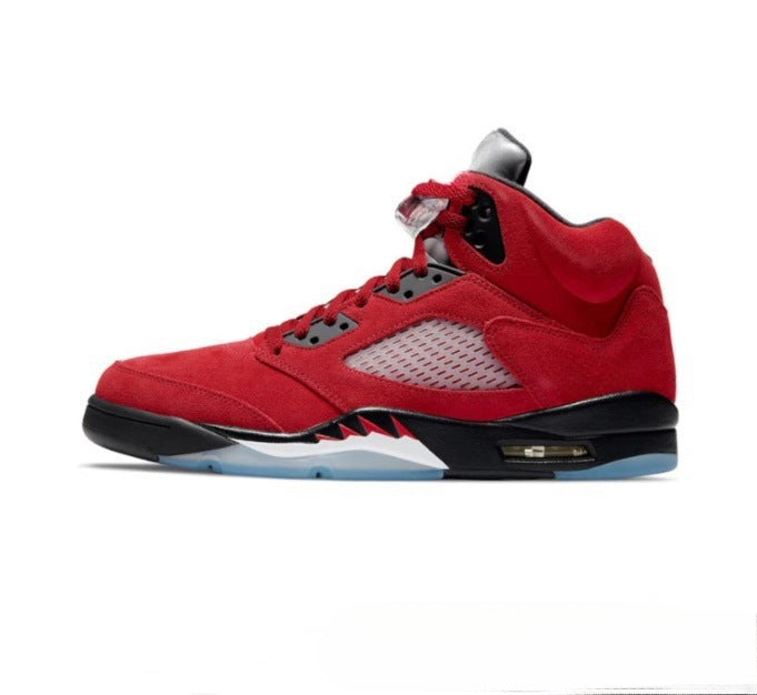 GMabcd-AJ5 High High-Top Basketball Shoes Buckle Broken Rukawa Kaede White Cement Ice Blue Low-Top Cushion Men and Women Sneakers