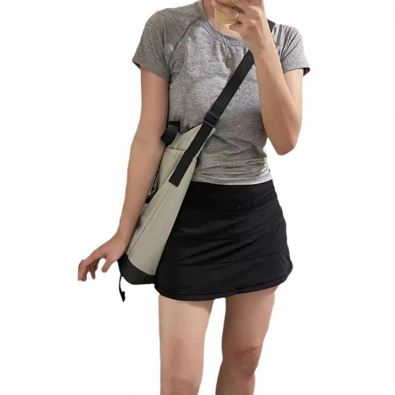 Lulu Same Style Pace Rival Three-Pleat Skirt Sports Tennis Skirt for Women Summer Anti-Exposure Lined Fitness Short Skirt