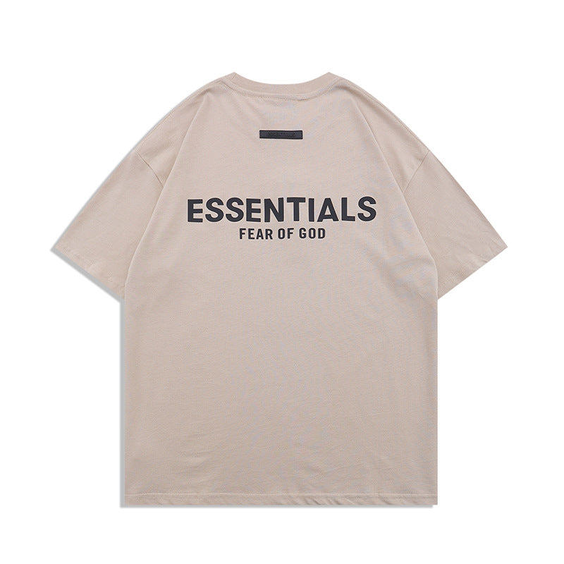 FAG2025 New Double Line Chest Silicone Letter GAD Trendy Loose High Street Short Sleeve T-Shirt for Men
