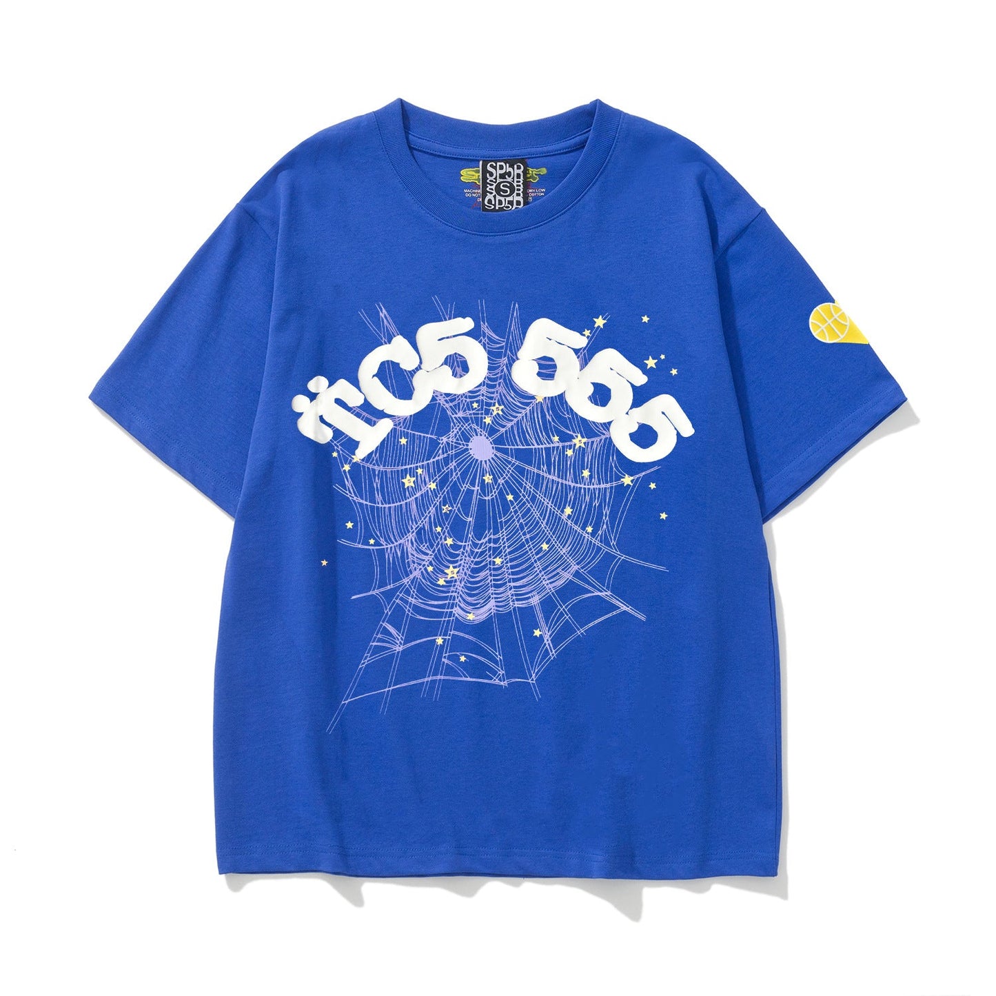 2024 New European and American Fashion Brand Male and Female Couples Wear plus Size Loose SP5-Der Spider Web Printed Short Sleeve T-shirt