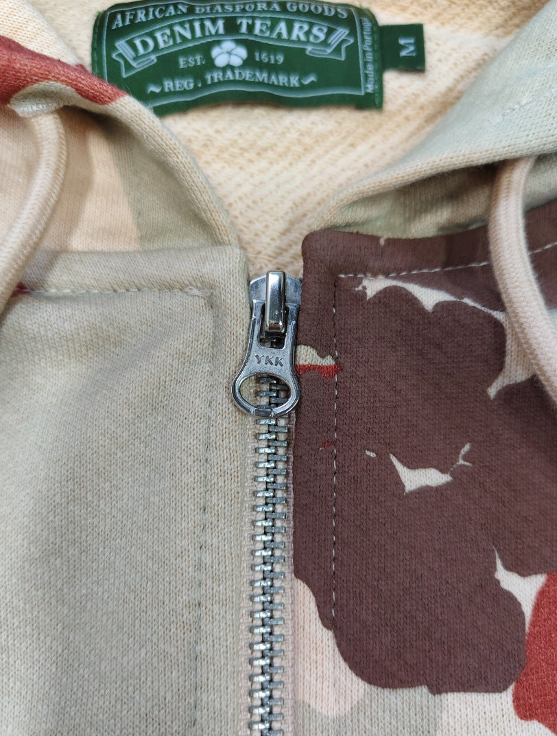 DENIM TEARS Gemstone Kapok Hoodie Trendy Brand Casual Zipper Jacket Hooded Sweatshirt