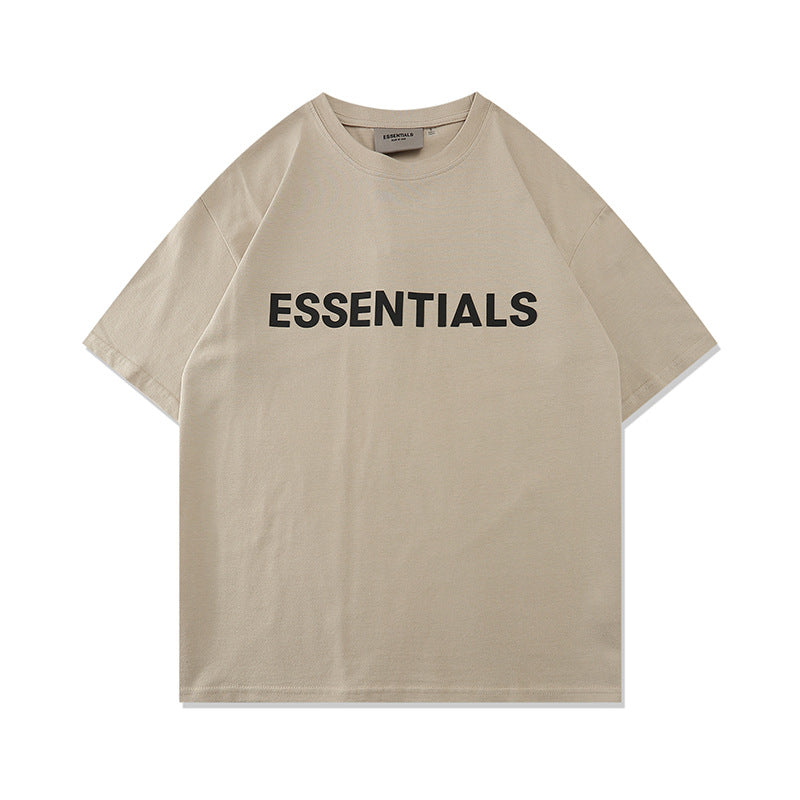 FAG2025 New Double Line Chest Silicone Letter GAD Trendy Loose High Street Short Sleeve T-Shirt for Men