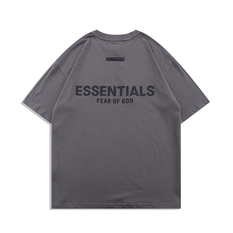 FAG2025 New Double Line Chest Silicone Letter GAD Trendy Loose High Street Short Sleeve T-Shirt for Men