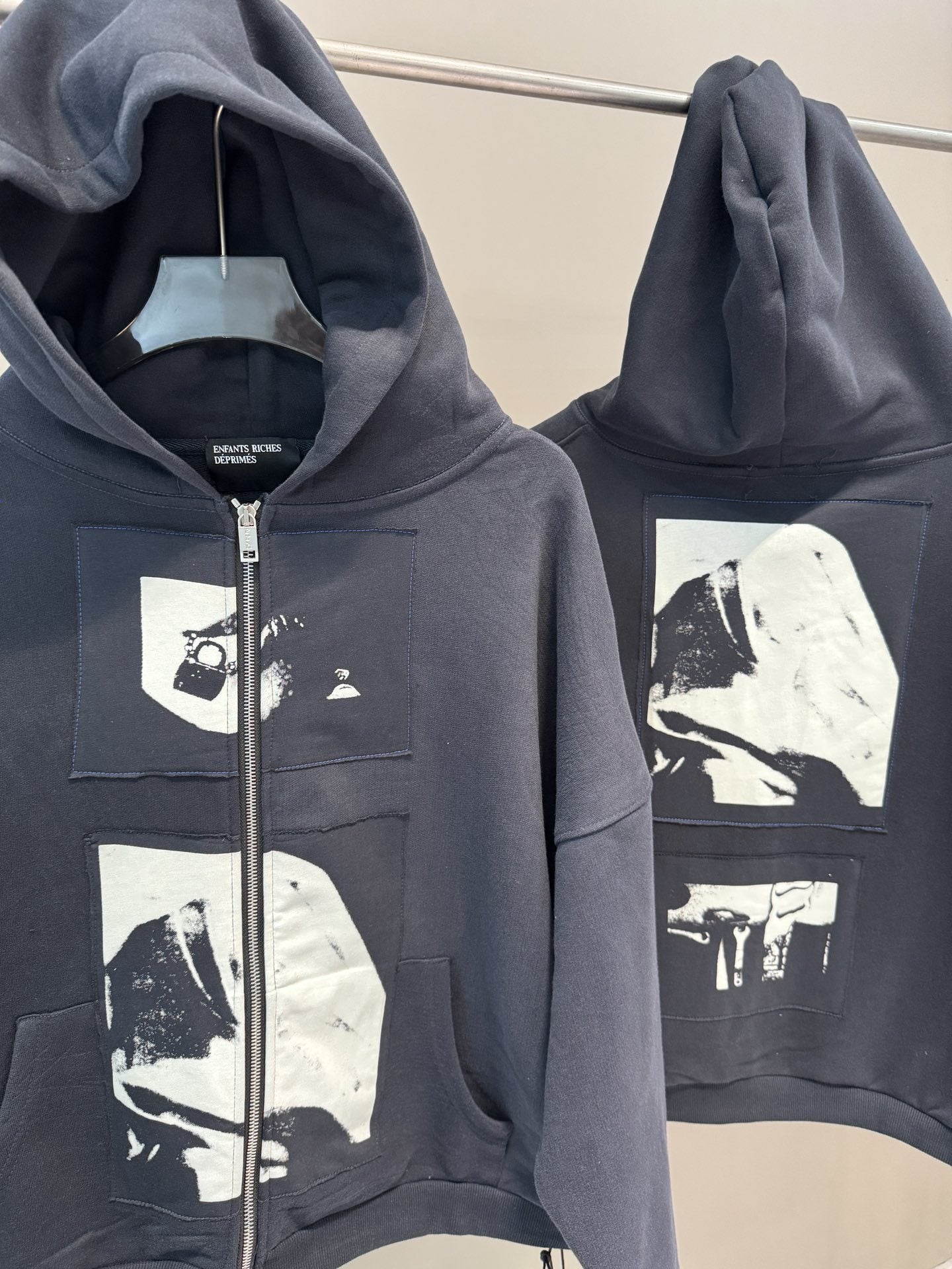High-Quality ERD Melancholy Rich Second Generation Hooded Sweatshirt Washed Vintage Distressed Jacket Autumn Winter Zipper Coat