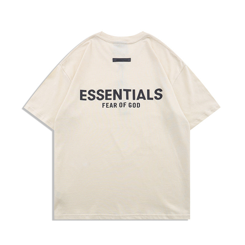 FAG2025 New Double Line Chest Silicone Letter GAD Trendy Loose High Street Short Sleeve T-Shirt for Men