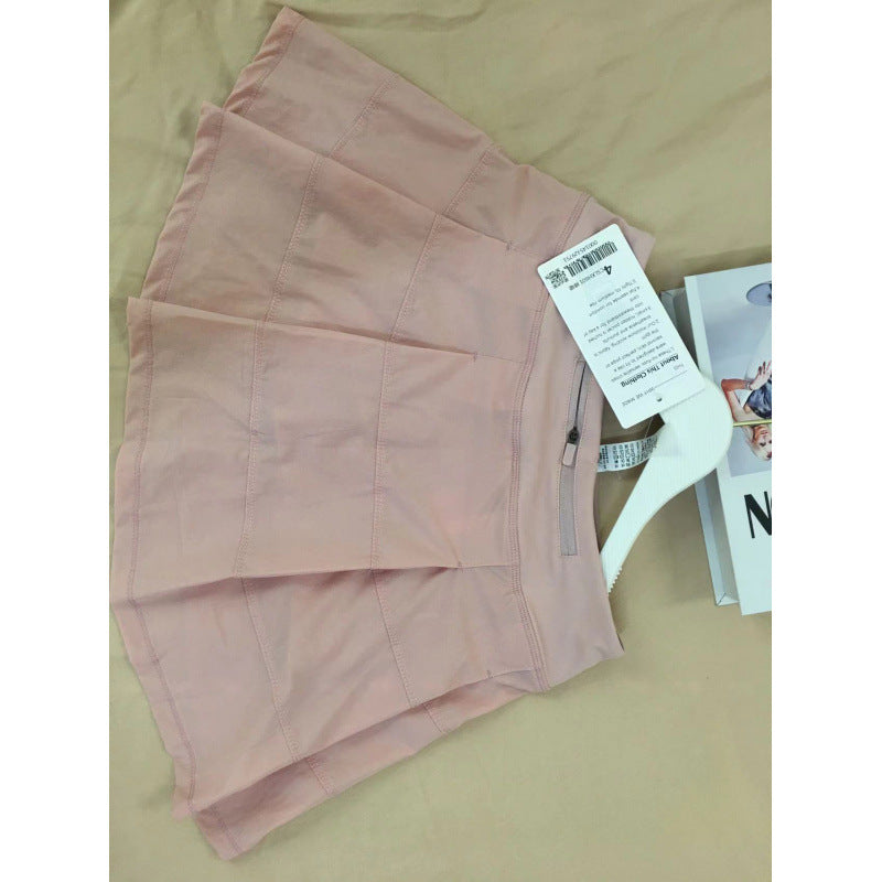 Lulu Same Style Pace Rival Three-Pleat Skirt Sports Tennis Skirt for Women Summer Anti-Exposure Lined Fitness Short Skirt