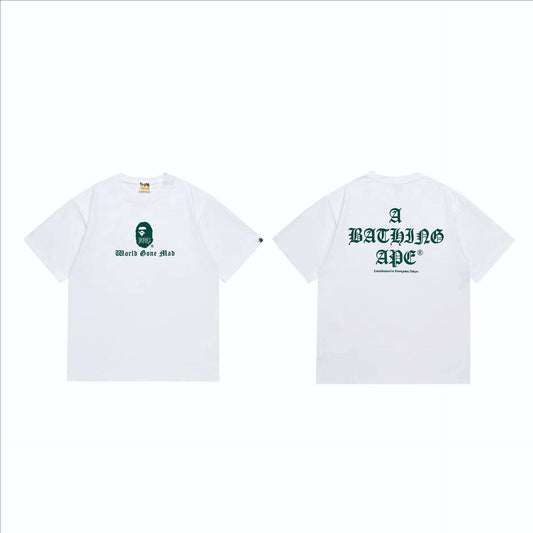 Heavy weight BAPE GMabcd 260g shark short-sleeve T-shirt with ape head design