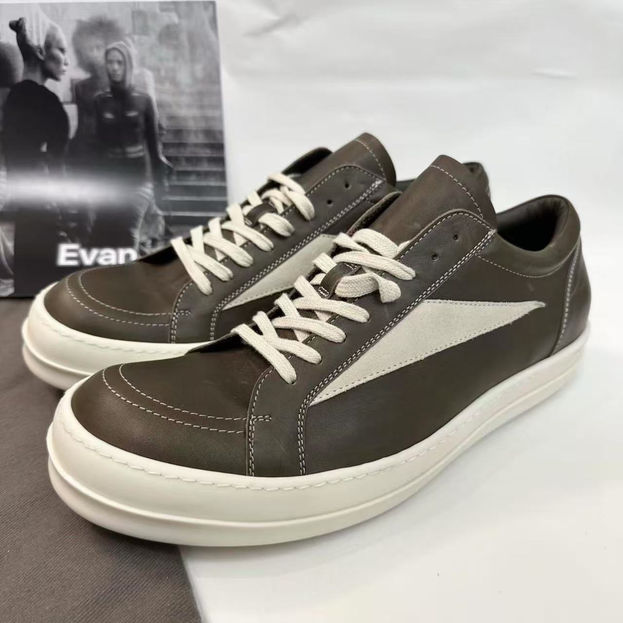 GMAbcd RICK Original Main Line New Leather Surface OWENS High Street Low-top Niche Shoes