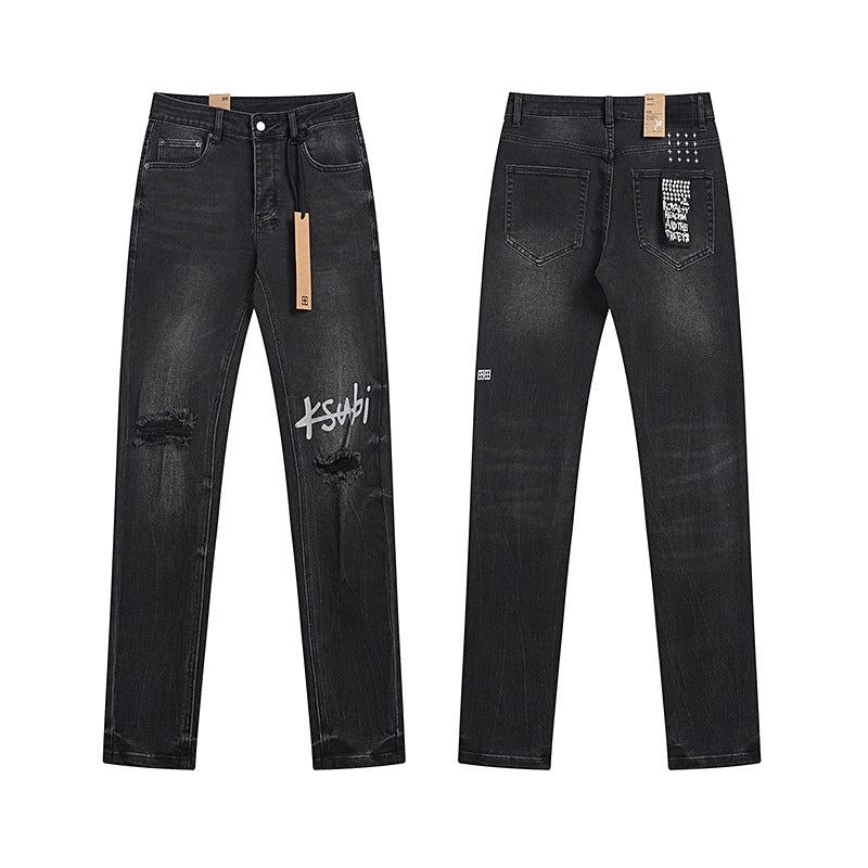 Trendy KSUBI Men's Pants Casual Slim Fit skinny stretch denim jeans for men