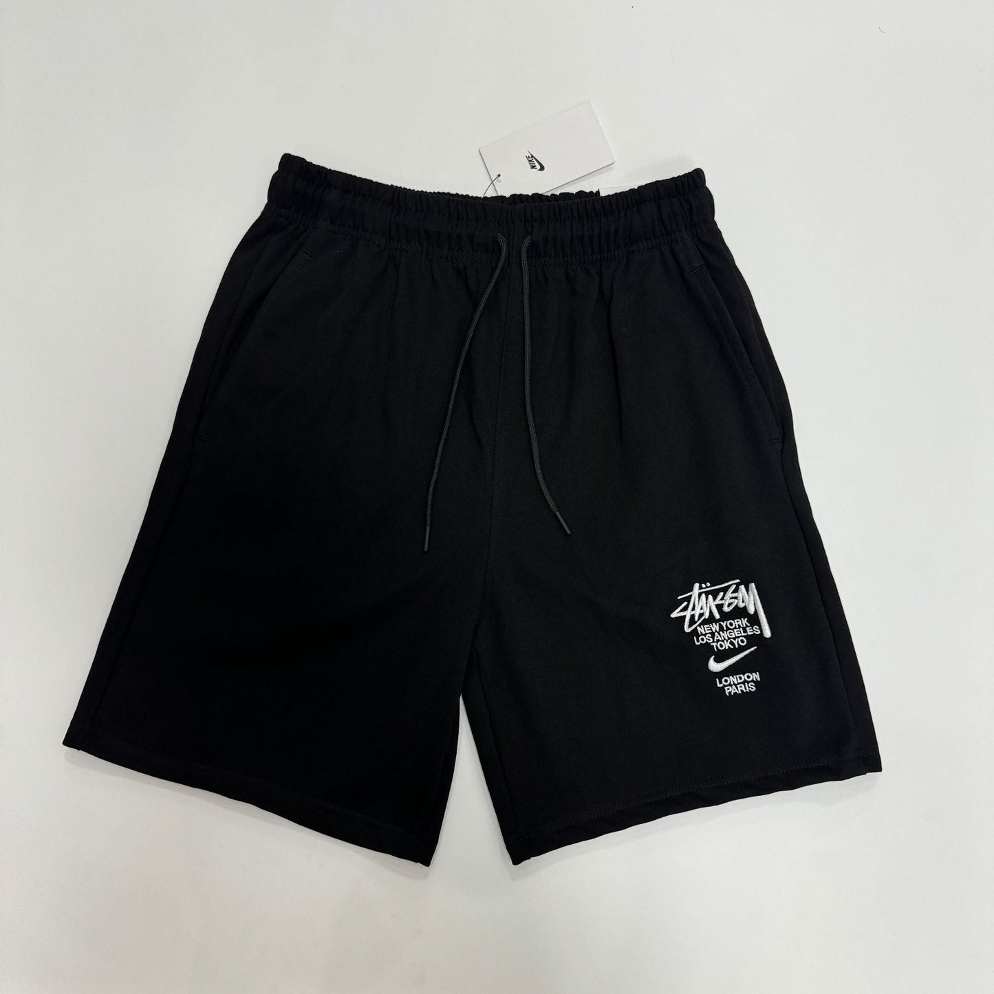 High-end Pure Cotton Summer Lightweight Straight Embroidered Printed Casual Pants Sports Pants AJ Flying Logo Versatile Five-point Pants