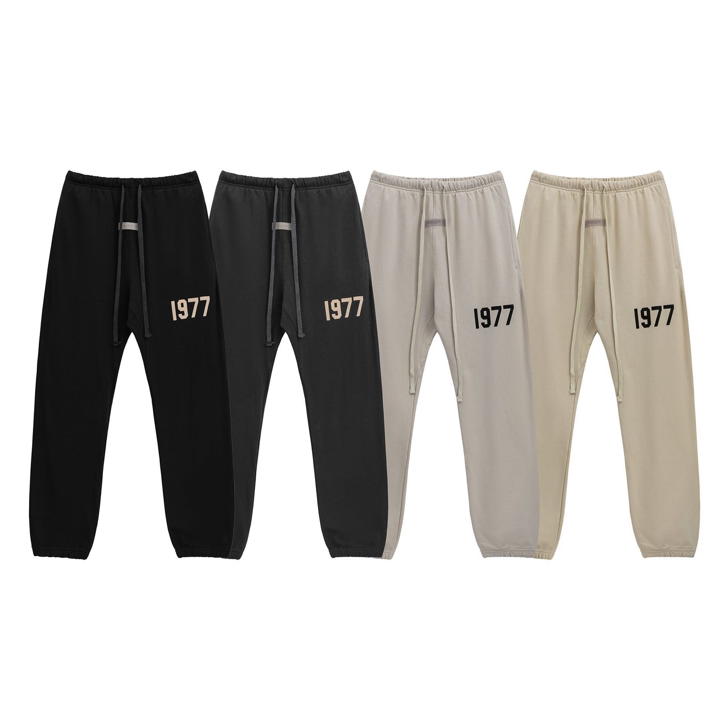2025 New FFOG 1977 Flocked Print Digital High Street European and American Style Sweatshirt Loose Casual Pants Unisex Set