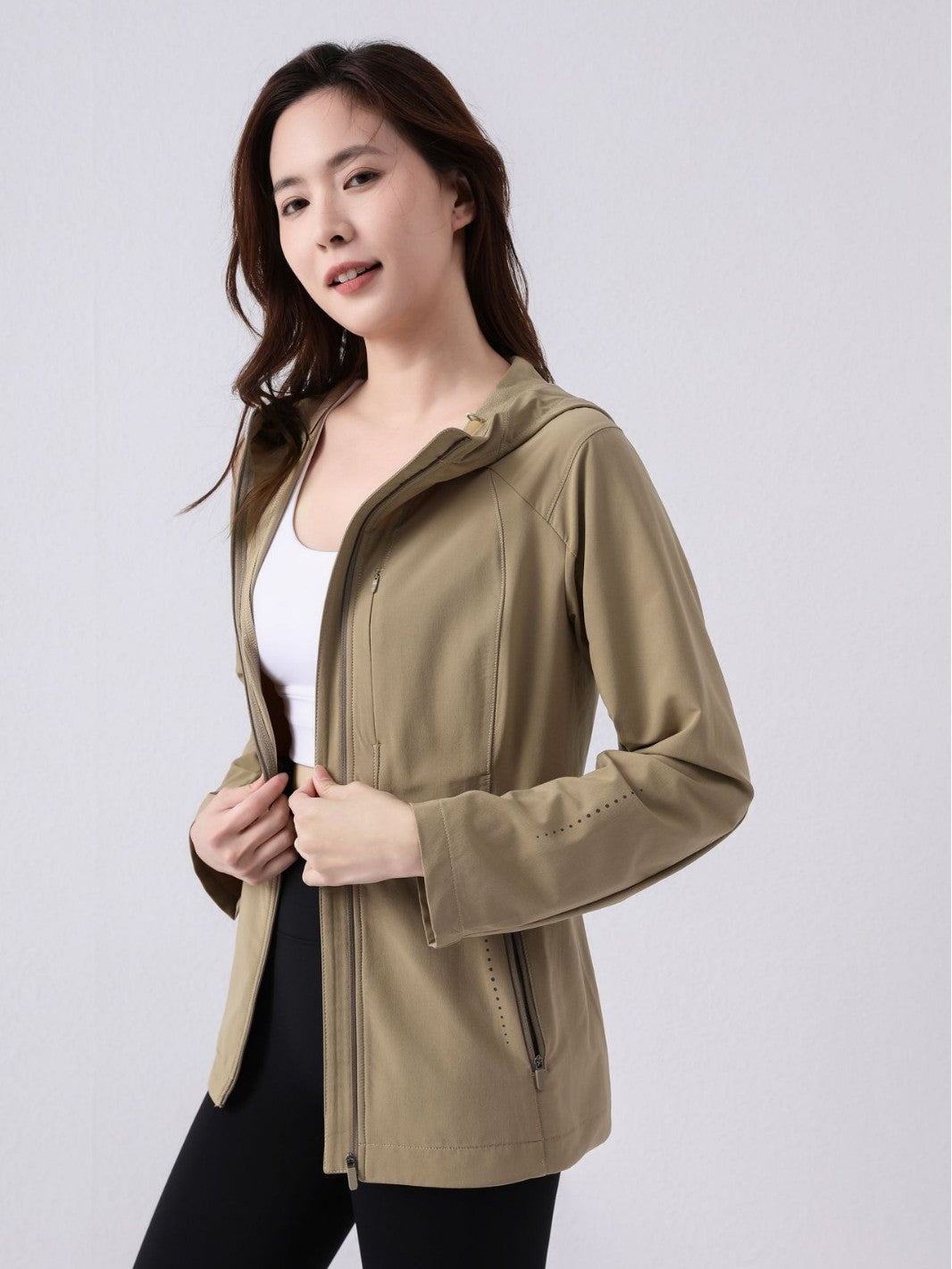 Women's windproof hooded sports jacket image 2