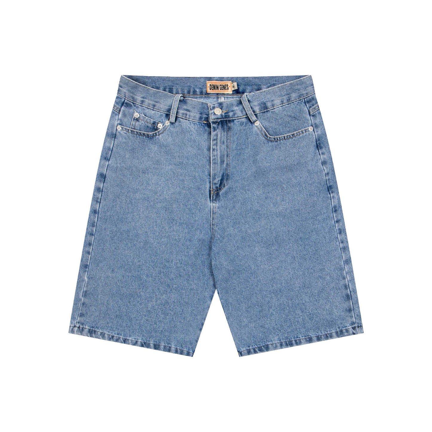Unisex embroidered denim shorts 11