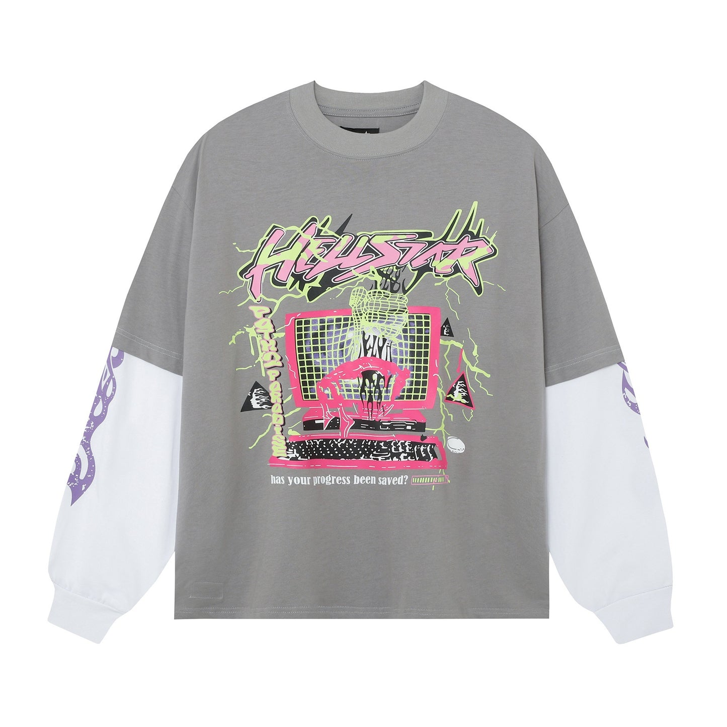VARIANT_IMAGE::3269 Gray | Vintage washed graphic long-sleeve T-shirt