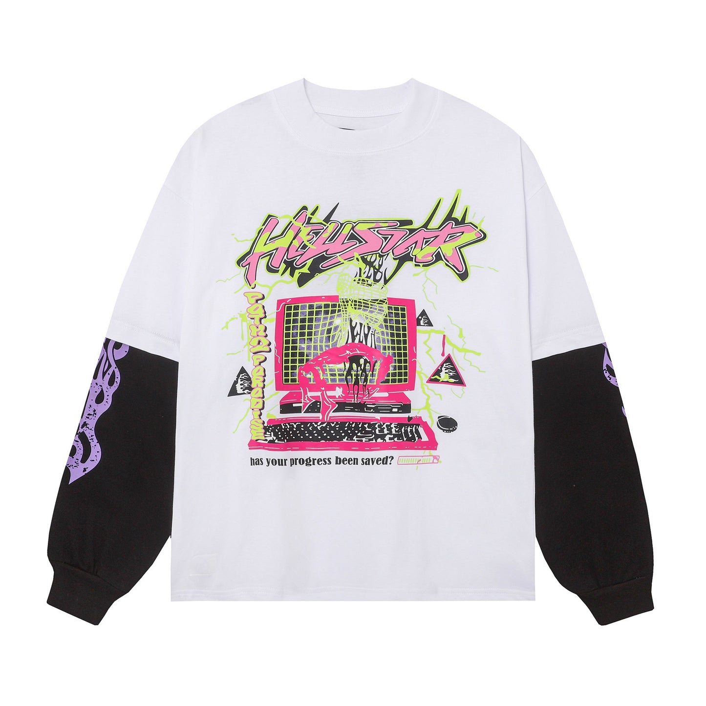 VARIANT_IMAGE::3269 White | Vintage washed graphic long-sleeve T-shirt