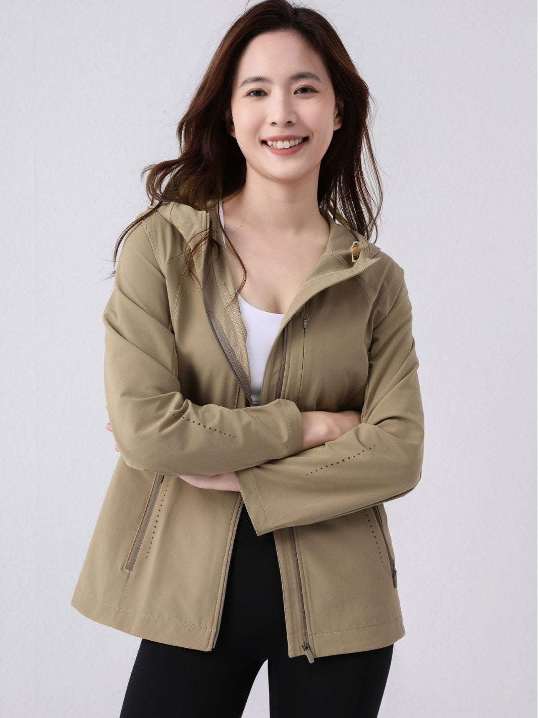 Women's windproof hooded sports jacket image 1