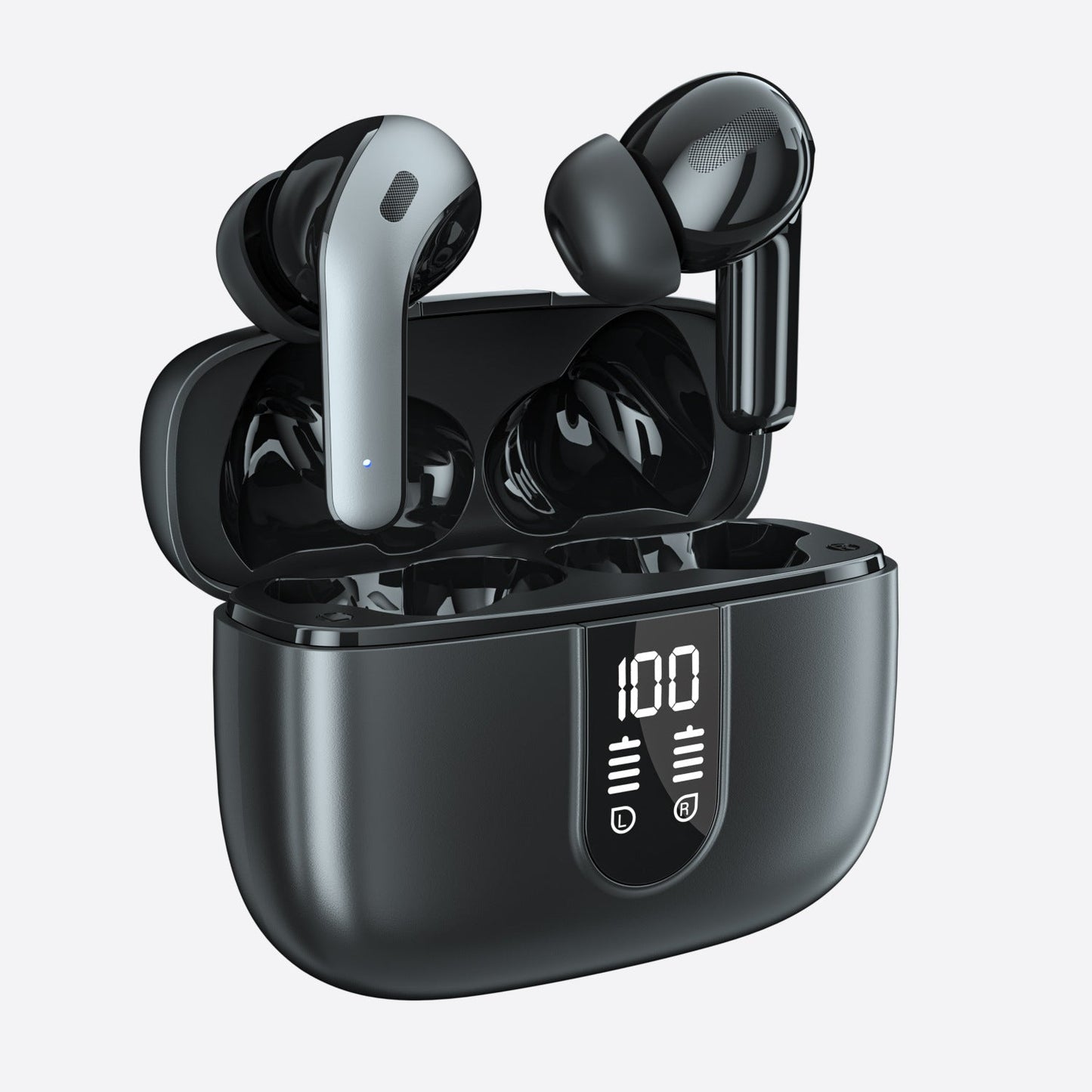 GMabcd X08 Bluetooth Headphones True Wireless Earbuds 60H Playback LED Power Display Earphones with Wireless Charging Case IPX5 Waterproof in-Ear Earbuds with Mic for TV Smart Phone Computer Laptop Sports