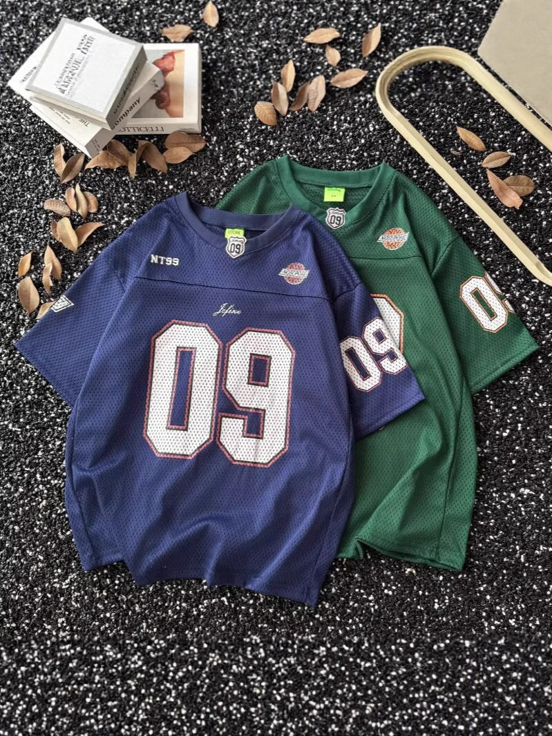 Unisex vintage mesh football jersey T-shirt image 1