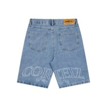 Unisex embroidered denim shorts 4