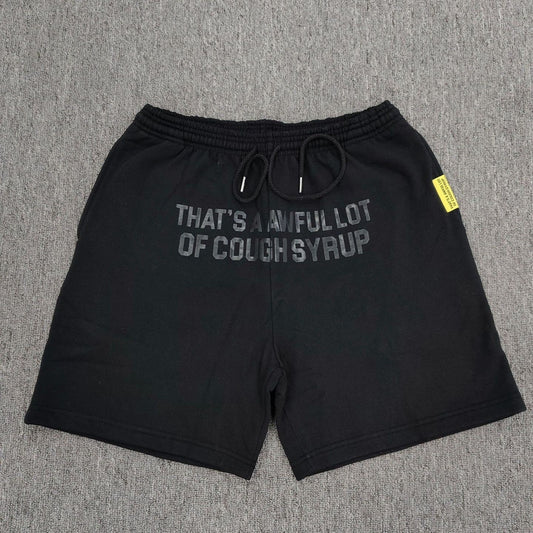 GMabcd That's A Awful Lot Of Cough Syrup Letter Print Street Casual Shorts Men