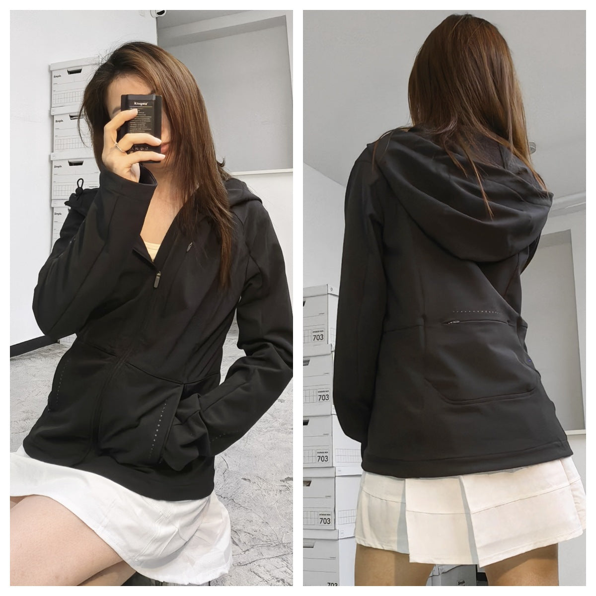 VARIANT_IMAGE::Black | Women's hooded sports jacket