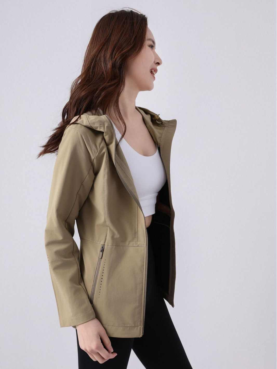 Women's windproof hooded sports jacket image 3