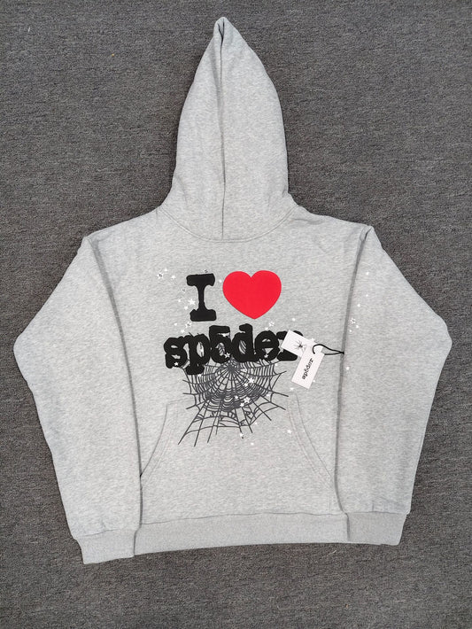 Gmsp5der Sweater Spider Web Love Pullover Hooded Sweater Men's and Women's Hoodies[High Quality]