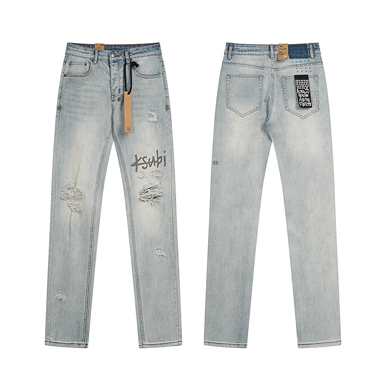 Trendy KSUBI Men's Pants Casual Slim Fit slim fit stretch denim jeans for men