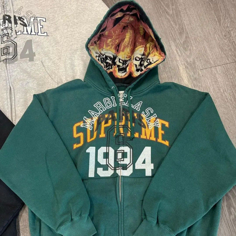 Zipper Cardigan 2025 New Style 1994 English Print National Trend Treasure Boy Hoodie