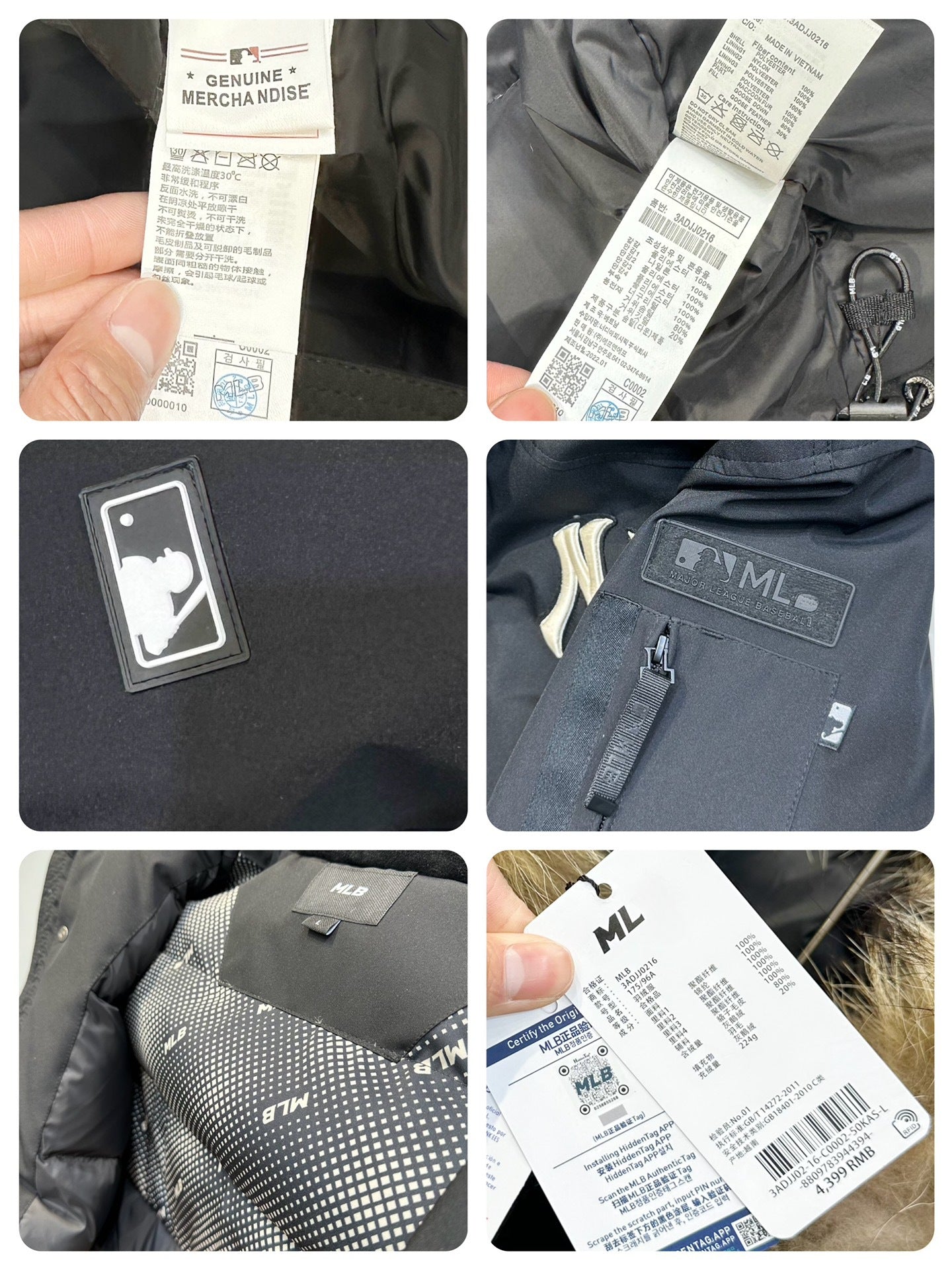 GM-M-LB Unisex Versatile Hooded Down Jacket with Large Fur Collar, Couple's Mid-Length Thickened Waterproof Workwear Coat