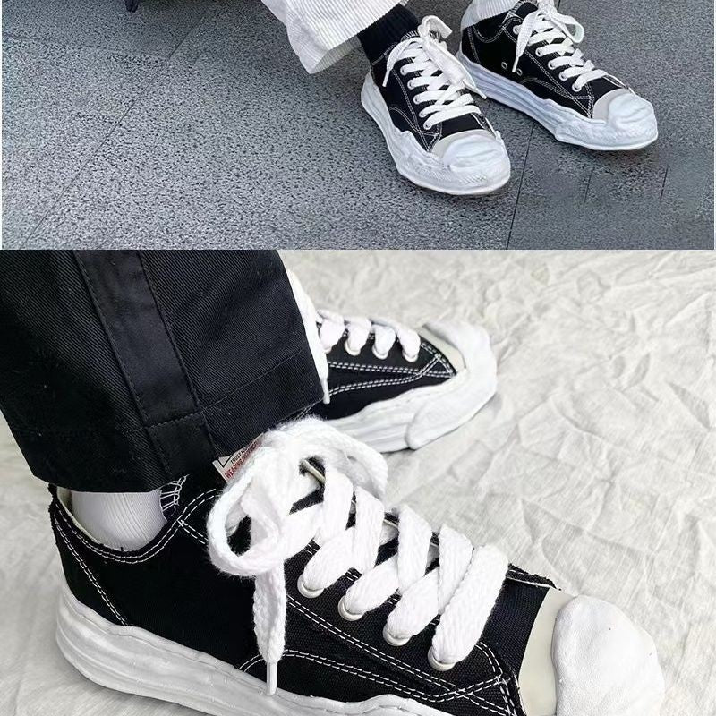 GMabcd Mmy Open Smile Dissolving Shoes Canvas Thick Sole Height Increasing Unisex Casual Sneakers