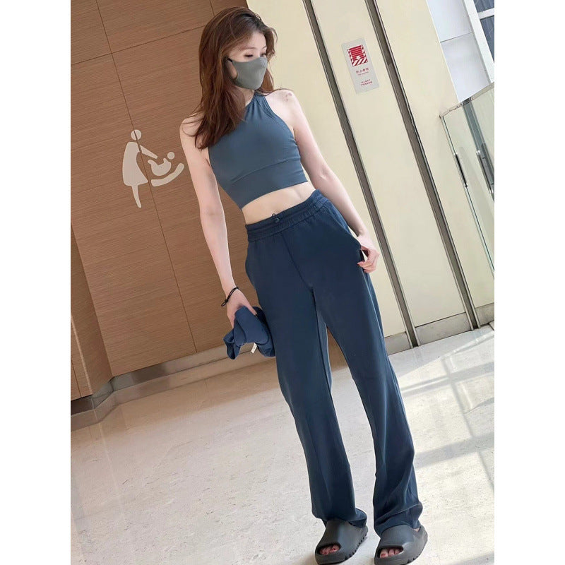 Lulu Same Yoga Wide-Leg Pants Softstreme Pants Exercise Casual Pants Women Loose Straight Slim Fit