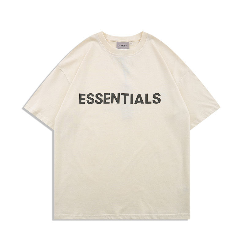 FAG2025 New Double Line Chest Silicone Letter GAD Trendy Loose High Street Short Sleeve T-Shirt for Men