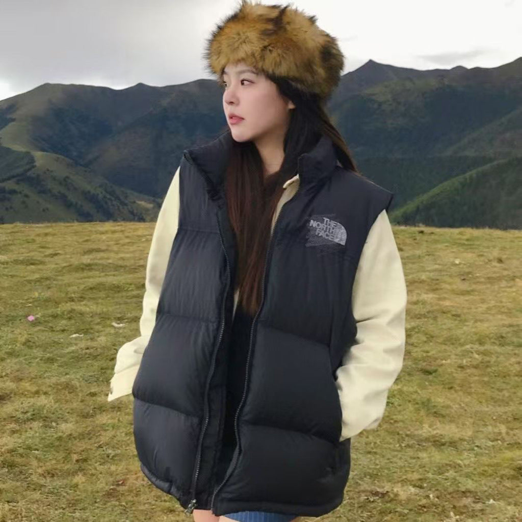 GMabcdNorth-Face 1996 Down Vest Unisex American Version TNF700 Puff Embroidery Winter Vest Couple Style Reversible