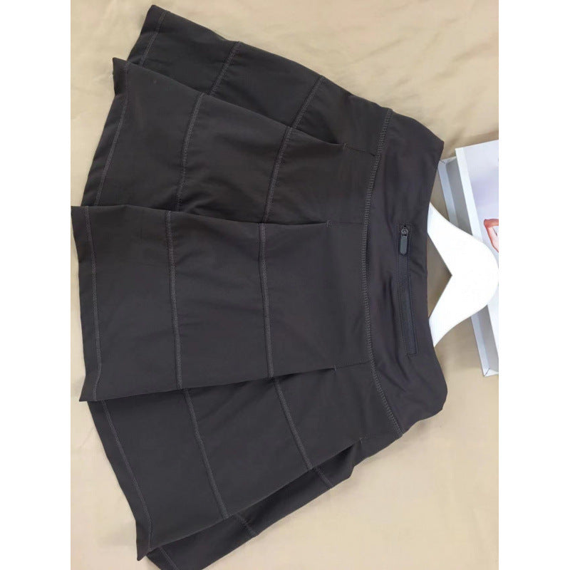 Lulu Same Style Pace Rival Three-Pleat Skirt Sports Tennis Skirt for Women Summer Anti-Exposure Lined Fitness Short Skirt