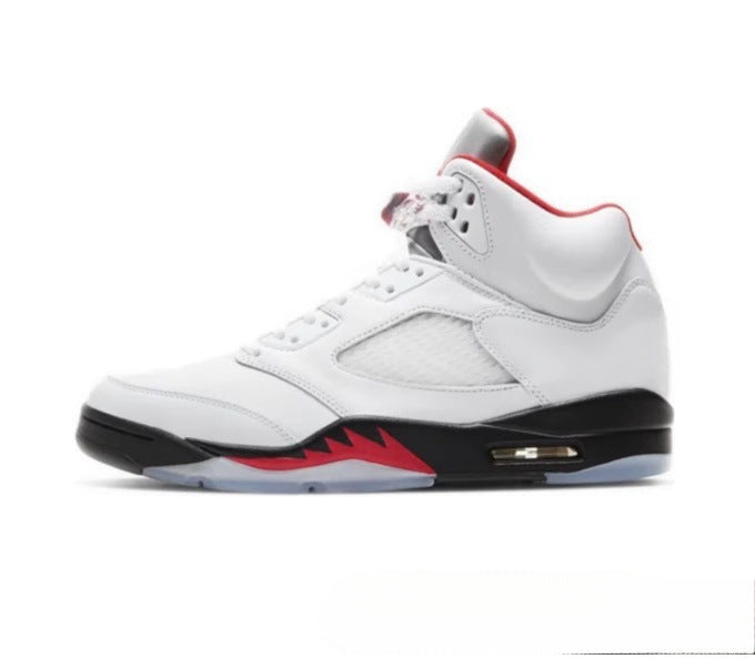 GMabcd-AJ5 High High-Top Basketball Shoes Buckle Broken Rukawa Kaede White Cement Ice Blue Low-Top Cushion Men and Women Sneakers