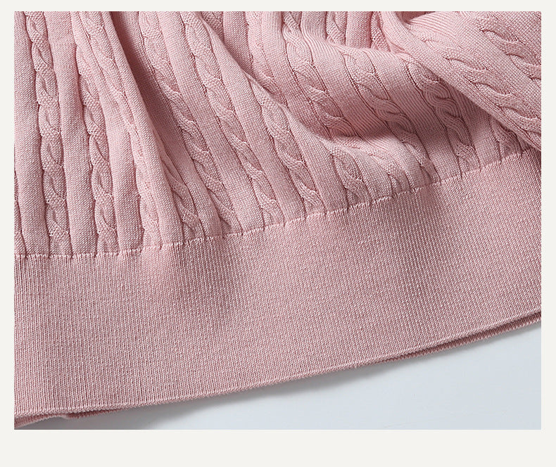 Miu Series Spring and Summer round Neck Embroidered Ruff Pony Fashion Simple Knitwear Female Tn2258 Fashion All-Matching