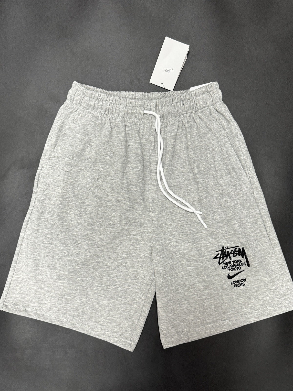High-end Pure Cotton Summer Lightweight Straight Embroidered Printed Casual Pants Sports Pants AJ Flying Logo Versatile Five-point Pants
