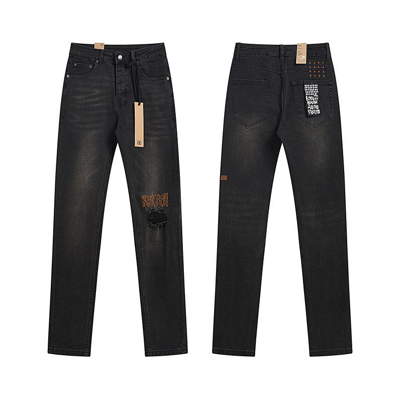 Trendy KSUBI men's slim fit casual stretch denim pants in stylish skinny design