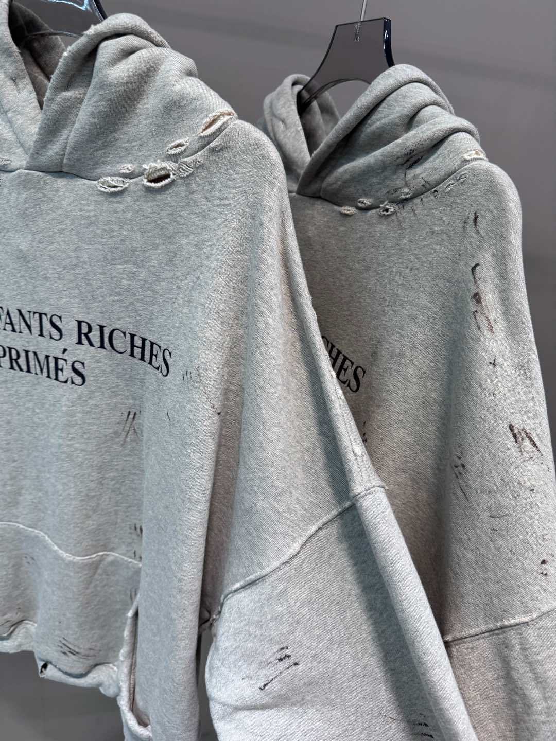 High-Quality ERD Melancholy Rich Second Generation Hooded Sweatshirt Washed Vintage Distressed Jacket Autumn Winter Zipper Coat