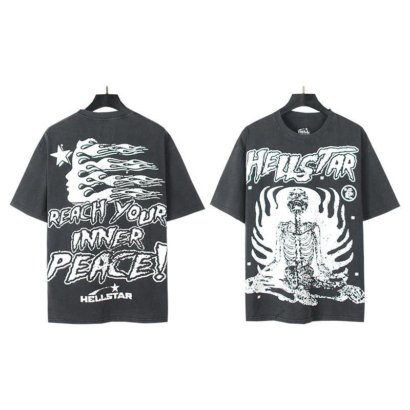 [2]2025 Summer New American Fashion Brand Male and Female Couples Wear plus Size Loose Pullover Short Sleeve T-shirt Youth Tee