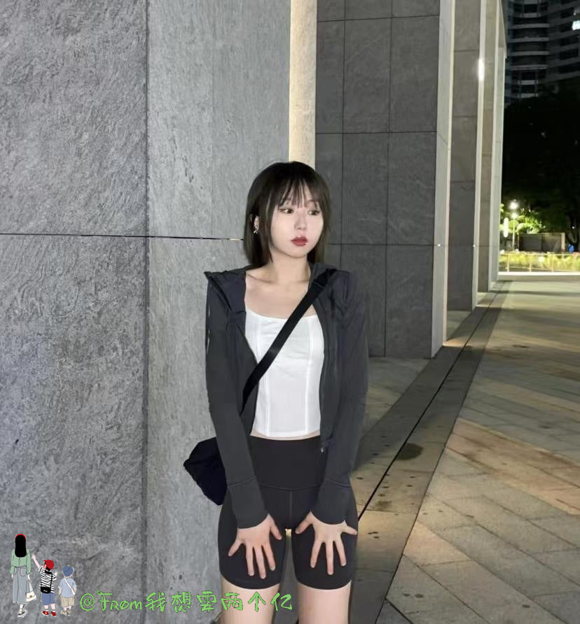 Lulu Same Style Short Mesh Hooded Jacket Yoga Clothes Mesh Define Sports Thin Casual Jacket Women