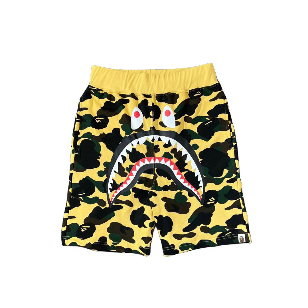 Trendy Brand BP Classic Shark Camouflage Men's Casual Loose Sports Five-Point Shorts High-End Terry Drawstring Shorts Trend