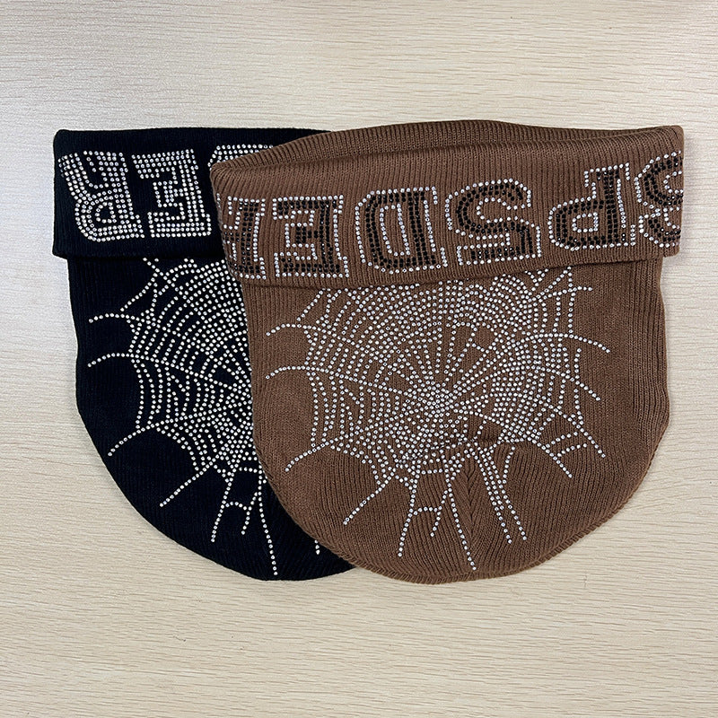 GMabcd Men and Women Couple Style Rhinestone Knitted Woolen Cold Hat All-match Hip-hop Hat